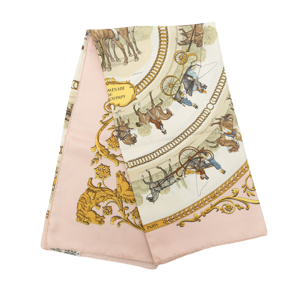 Pre-Loved Hermes La Promenade De Longchamps Silk Scarf 90